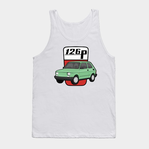 126P Car maluch 126 light green Tank Top by creative.z